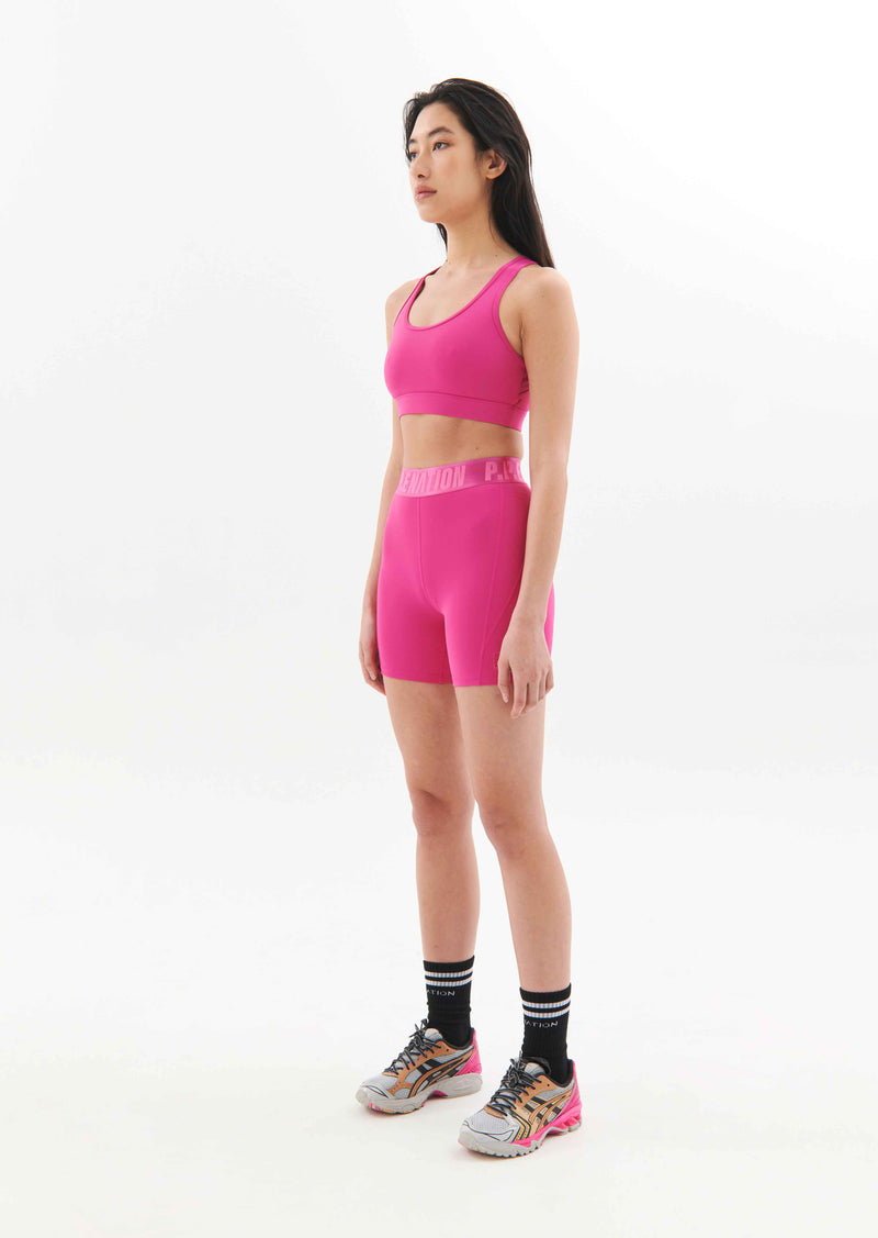 BACKCHECK BIKE SHORT IN RASPBERRY ROSE