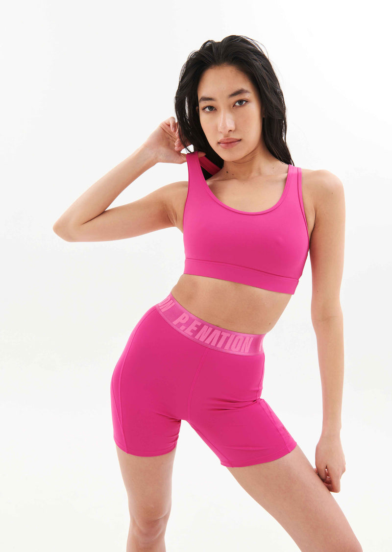 BACKCHECK BIKE SHORT IN RASPBERRY ROSE