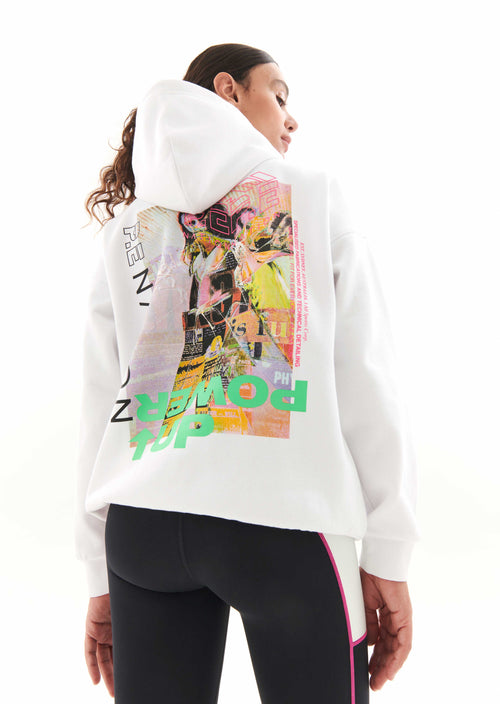 POWER UP HOODIE IN OPTIC WHITE