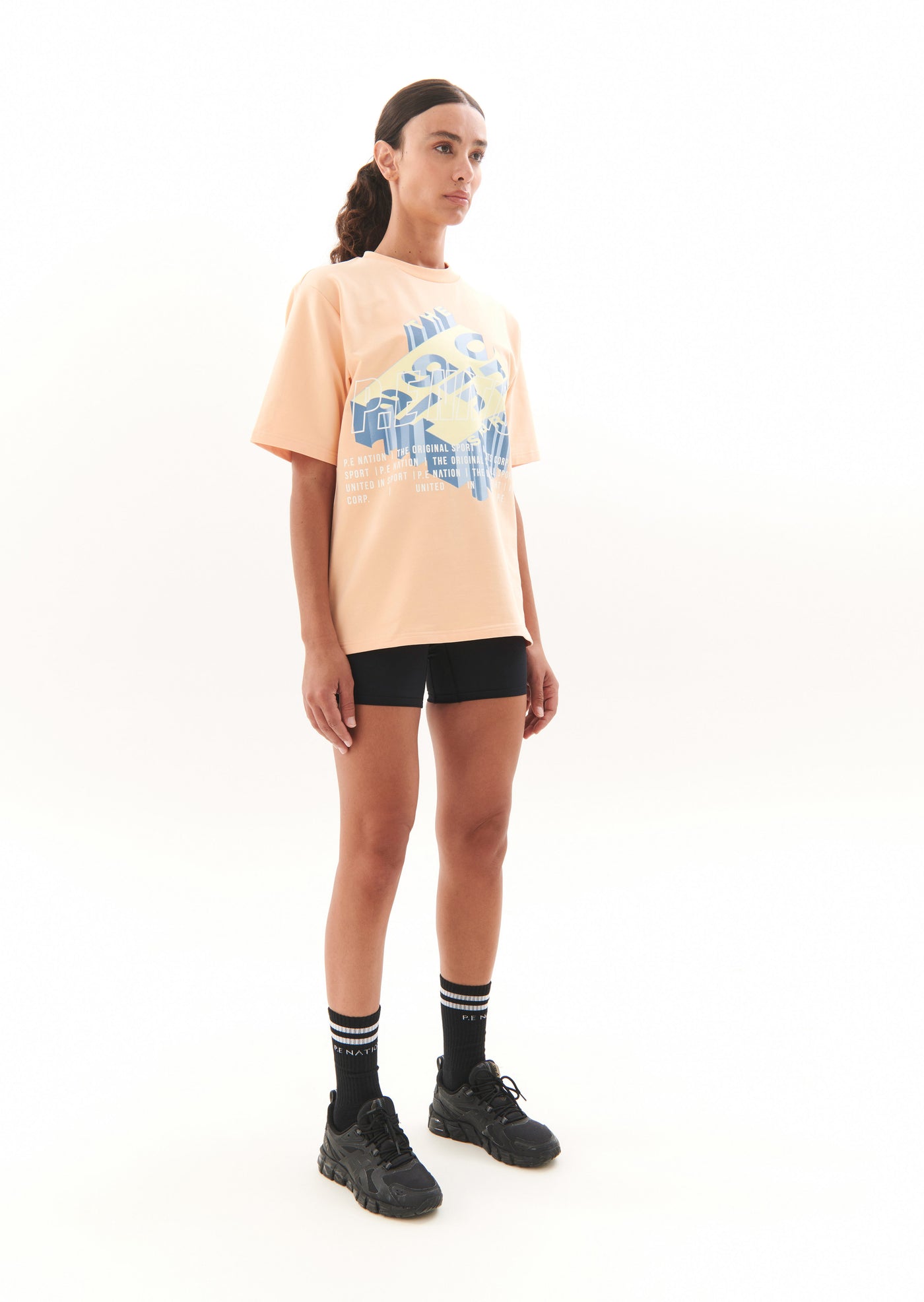 BACKSPIN TEE IN CREAM BLUSH