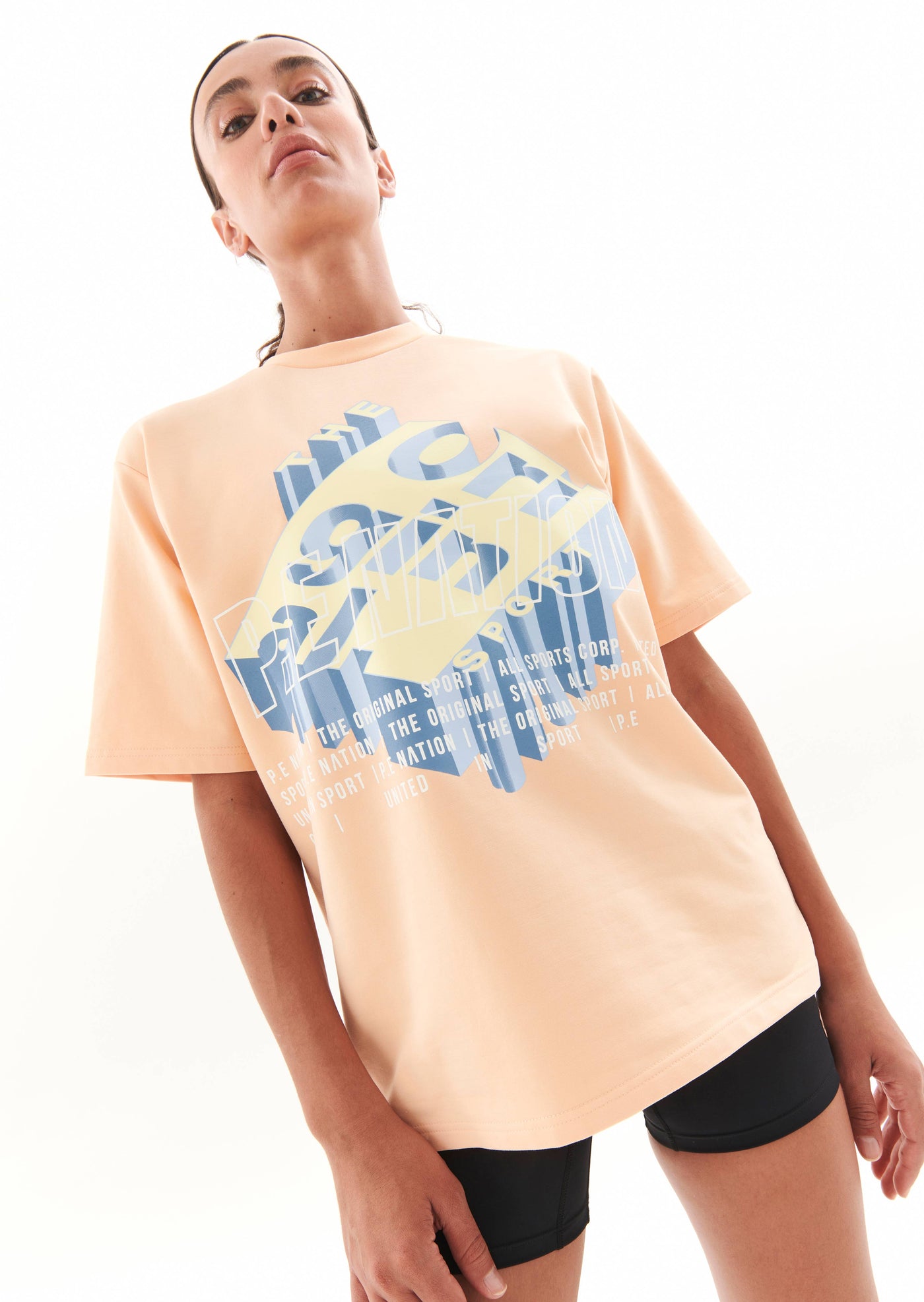 BACKSPIN TEE IN CREAM BLUSH