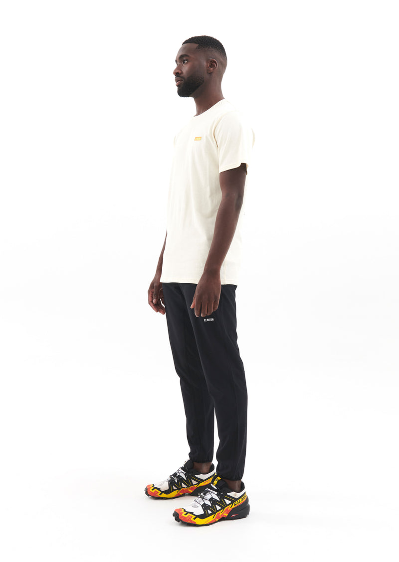 LINE BLOCK TEE IN WINTER WHITE