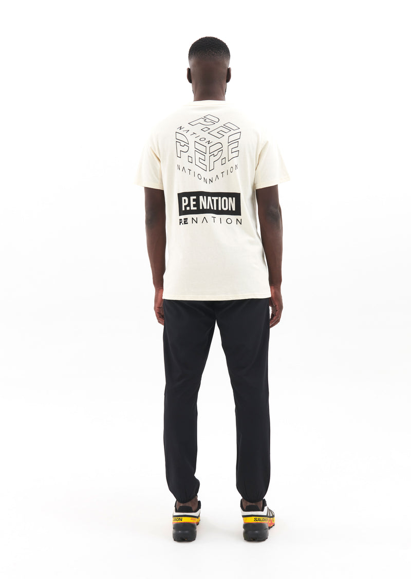 LINE BLOCK TEE IN WINTER WHITE