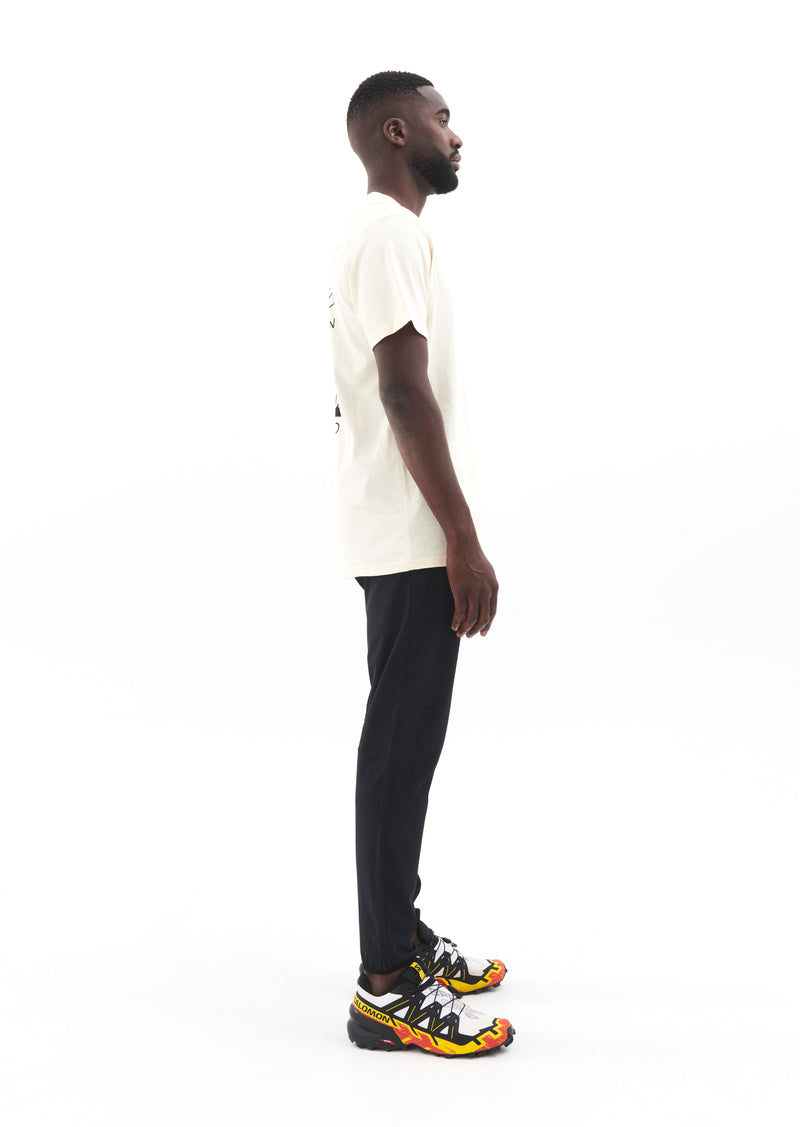 LINE BLOCK TEE IN WINTER WHITE