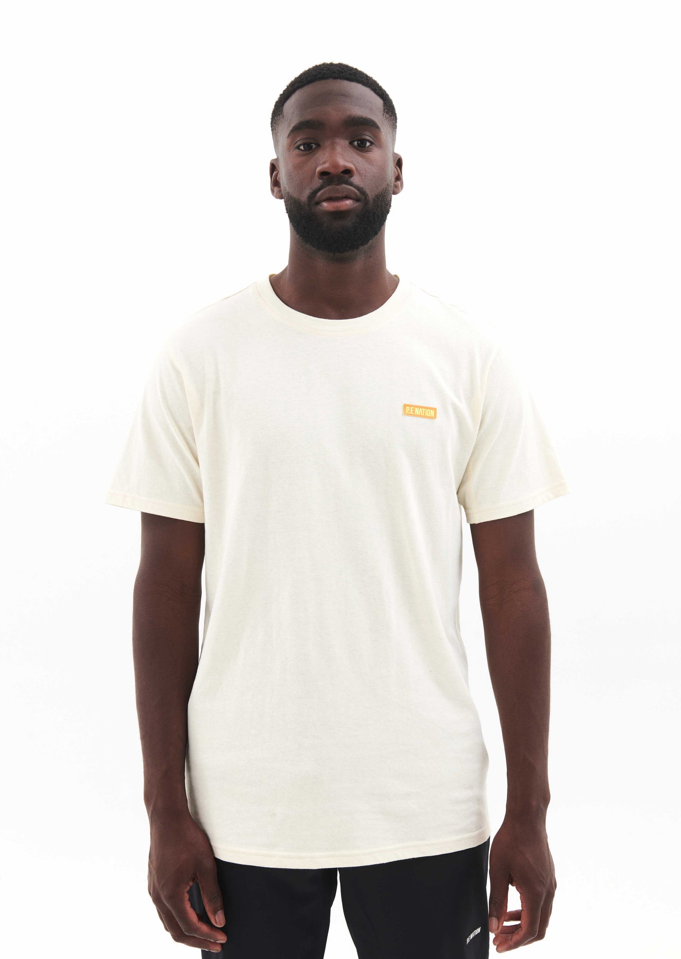 LINE BLOCK TEE IN WINTER WHITE