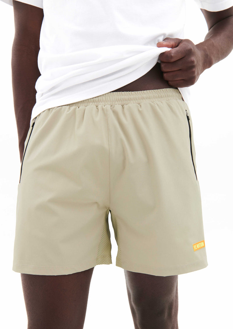 INTERVAL SHORT IN PALE KHAKI