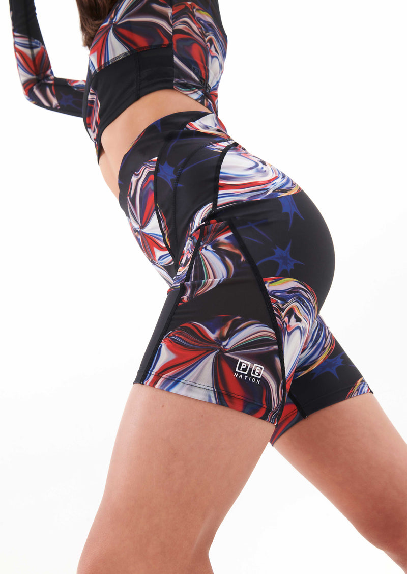 WARPED BIKE SHORT IN WARPED PRINT