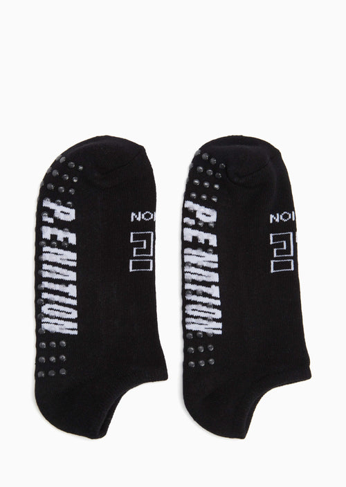 POST SEASON ANKLE SOCK TWIN PACK IN WHITE/BLACK