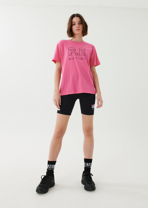 HEADS UP TEE IN BRIGHT PINK