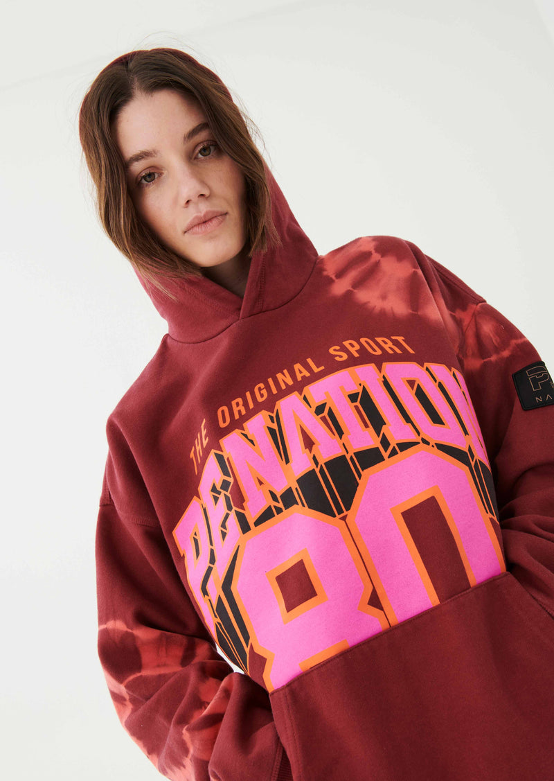 FLYAWAY HOODIE IN GARNET