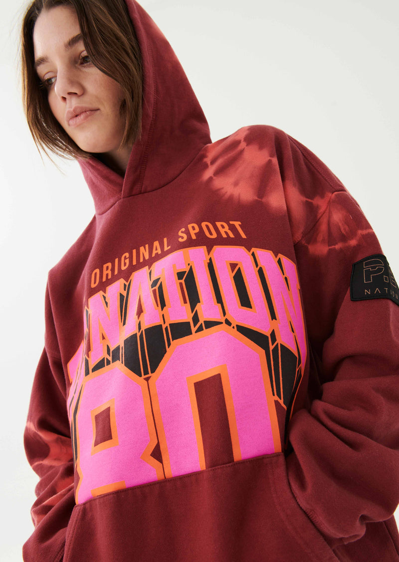 FLYAWAY HOODIE IN GARNET