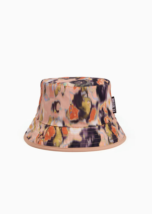 VISUALISE REVERSIBLE BUCKET HAT IN FLORAL PEACH