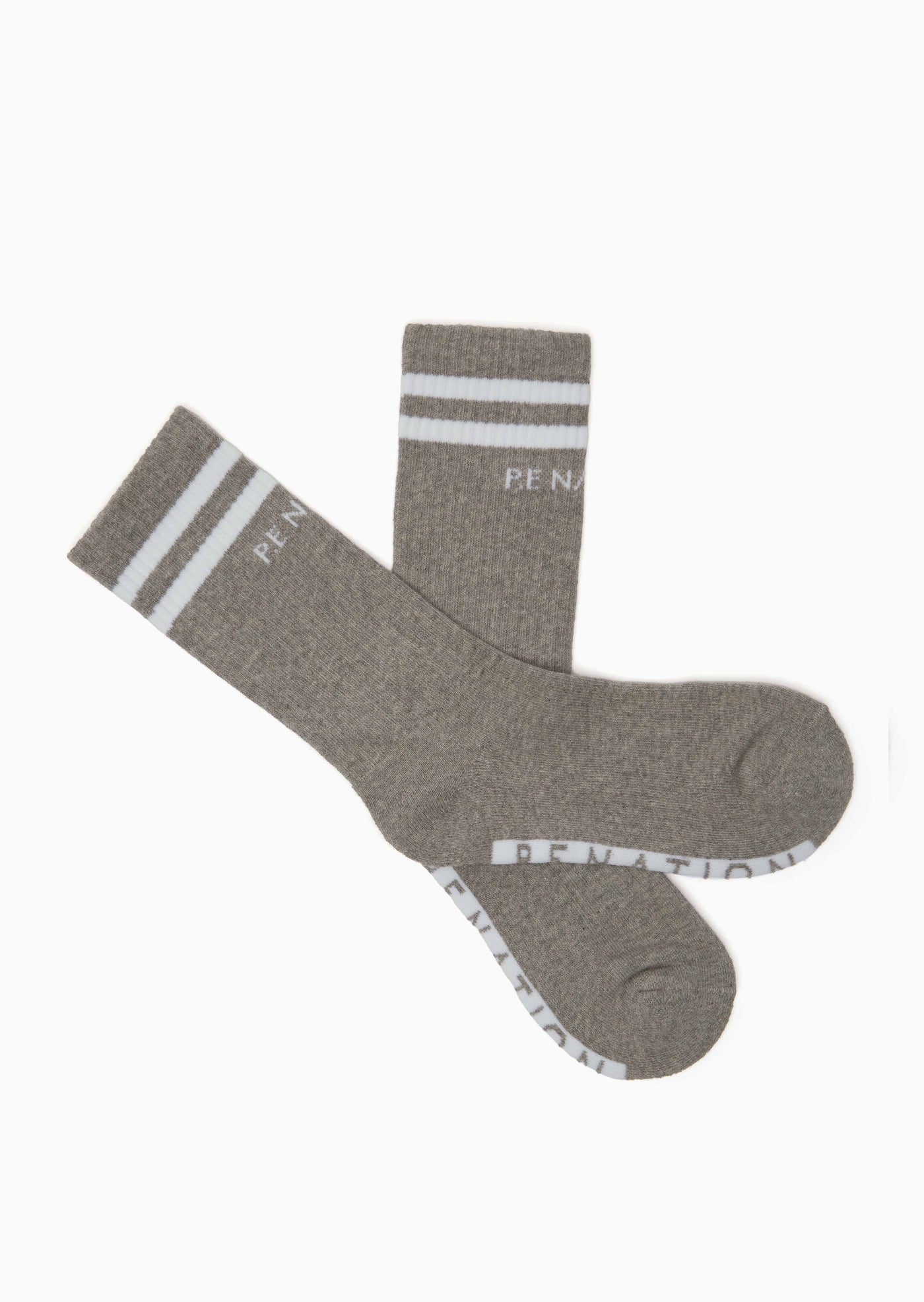 MARATHON CREW SOCK TWIN PACK IN BLACK/GREY