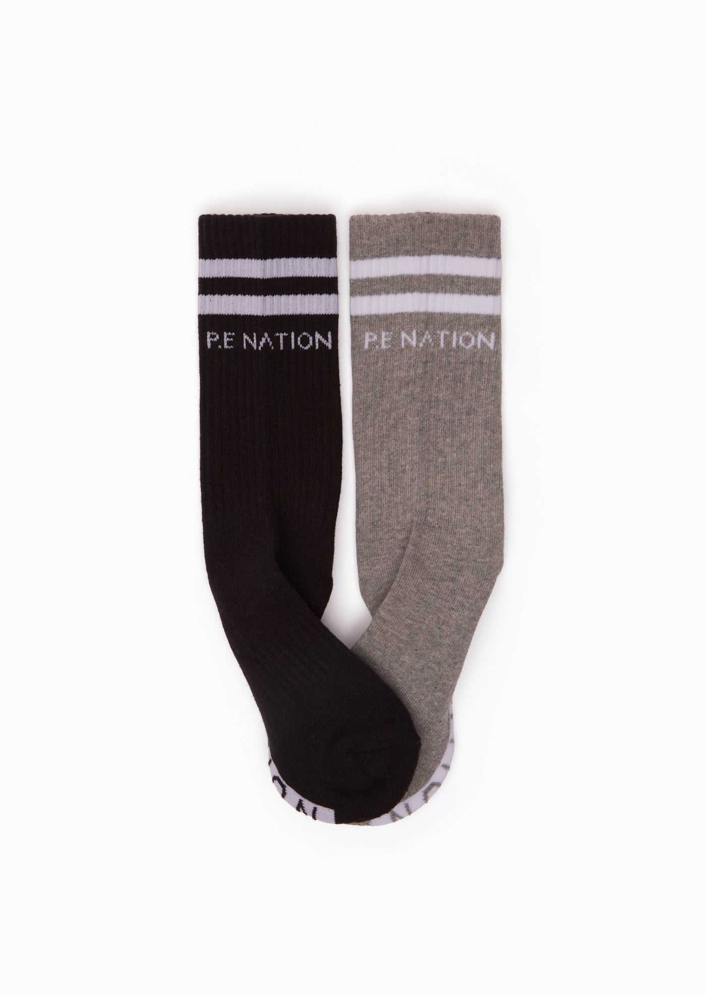 MARATHON CREW SOCK TWIN PACK IN BLACK/GREY