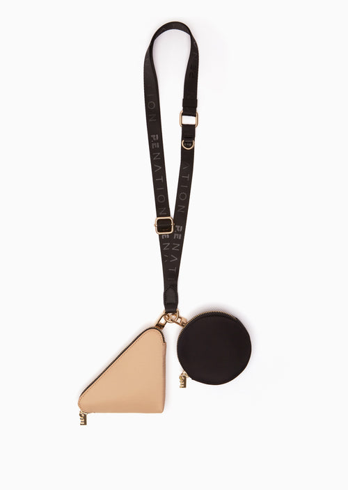 MAXIMISE LANYARD IN BLACK/BEIGE