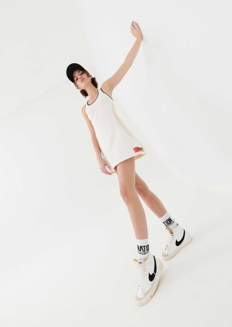 BACKSWING DRESS IN WHITE