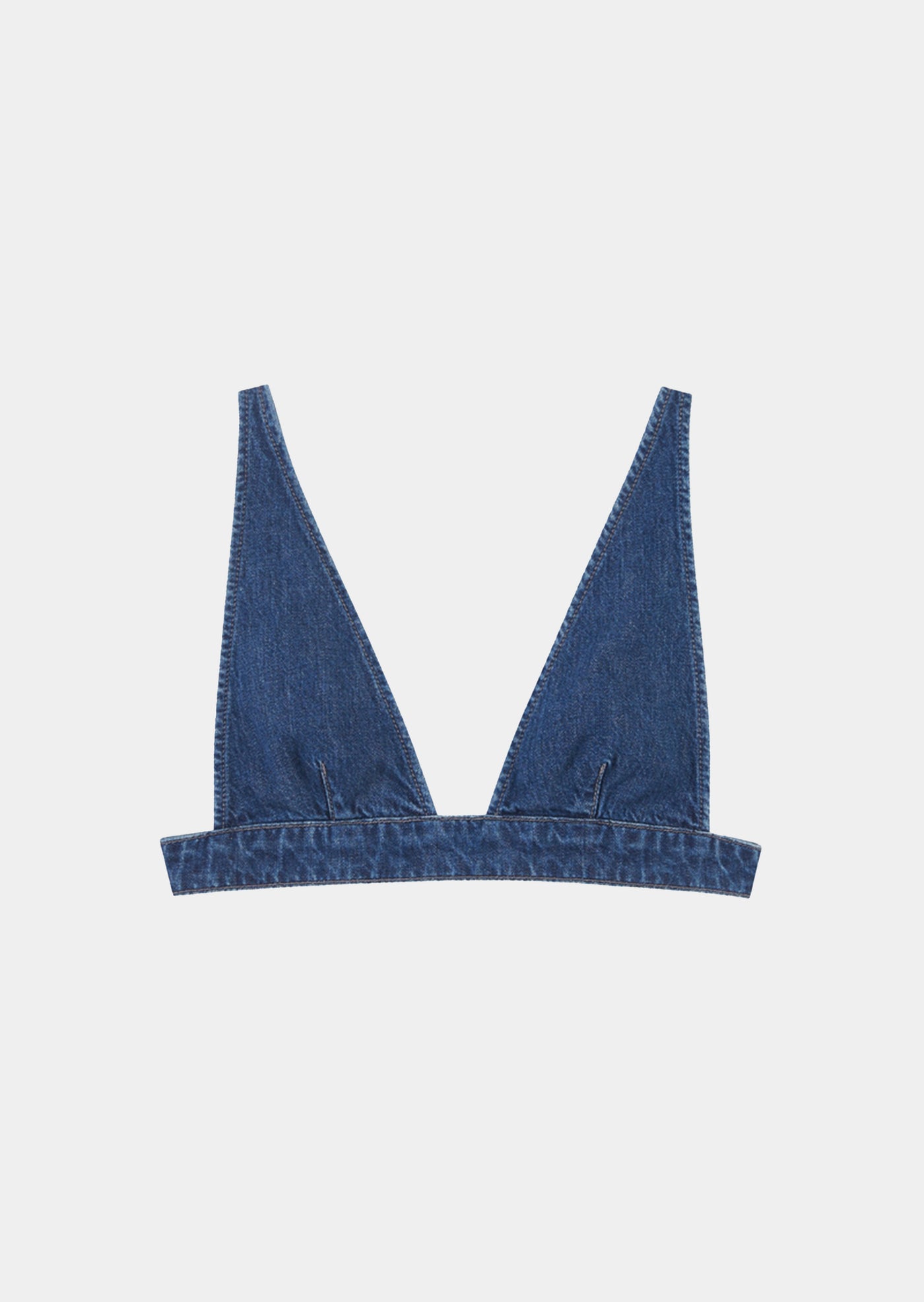 RUNAWAY BRA IN MID BLUE DENIM