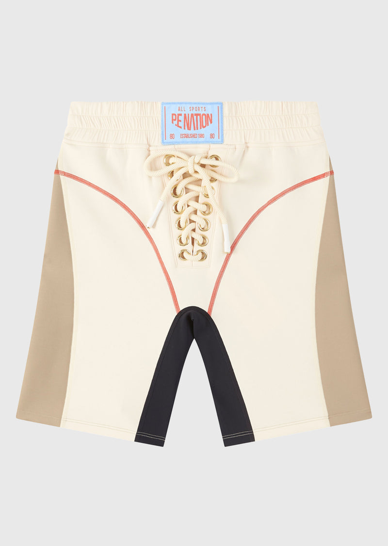 UNDEFEATED BIKE SHORT IN PEARLED IVORY